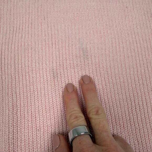 Free People Knit Sweater Womens Medium Soft Pink Raglan Sleeve Oversized - Picture 8 of 11